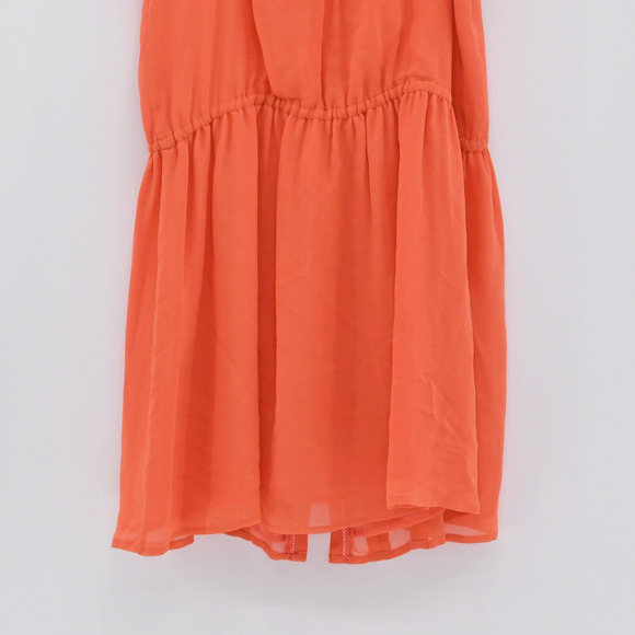 JOIE Womens Embroidered Silk Dress Size S Orange Boho Sleeveless Pin Tuck Lined - Picture 13 of 13